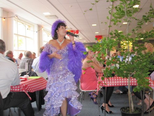 She also entertains the plants at the party :-)